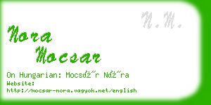 nora mocsar business card